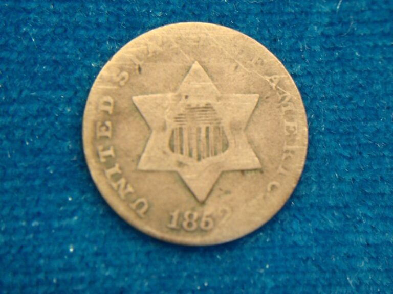 1852 Three Cent Piece Silver Coin