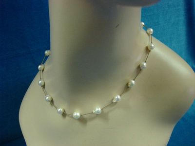 Vintage 14K gold necklace with 17 South Seas baroque pearls