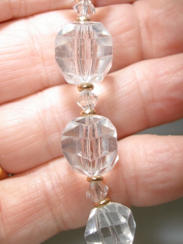 Vintage Art Deco crystal choker necklace in rose gold filled