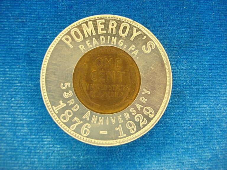 Vintage 1929 Pomeroy's Department Store Token - Encased Lincoln Cent