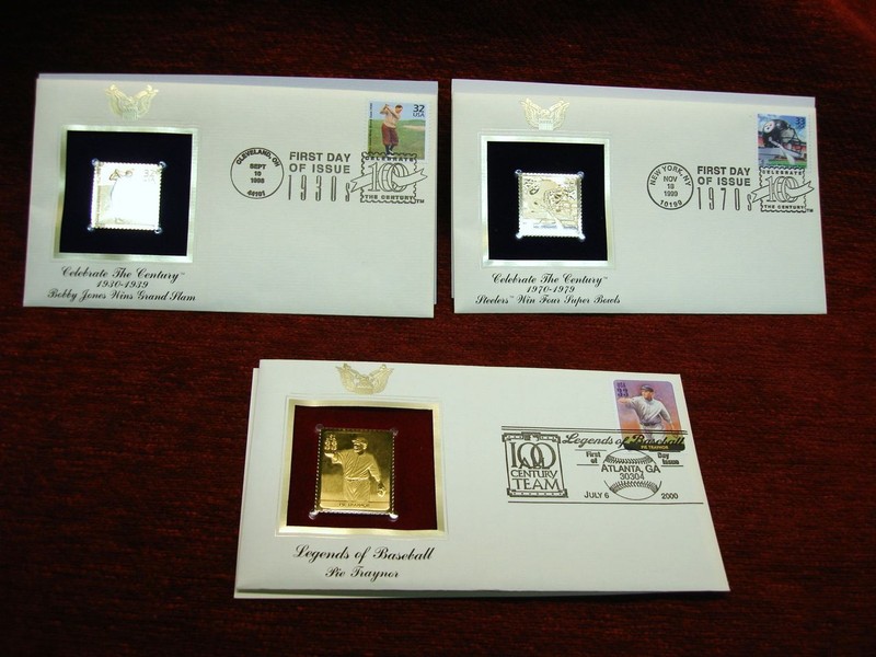Three Sports First Day Covers: Bobby Jones, Pittsburgh Steelers, Pie Traynor