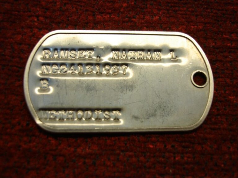 Vintage Philadelphia Eagles dog tag featuring Nathan L. Ramsay