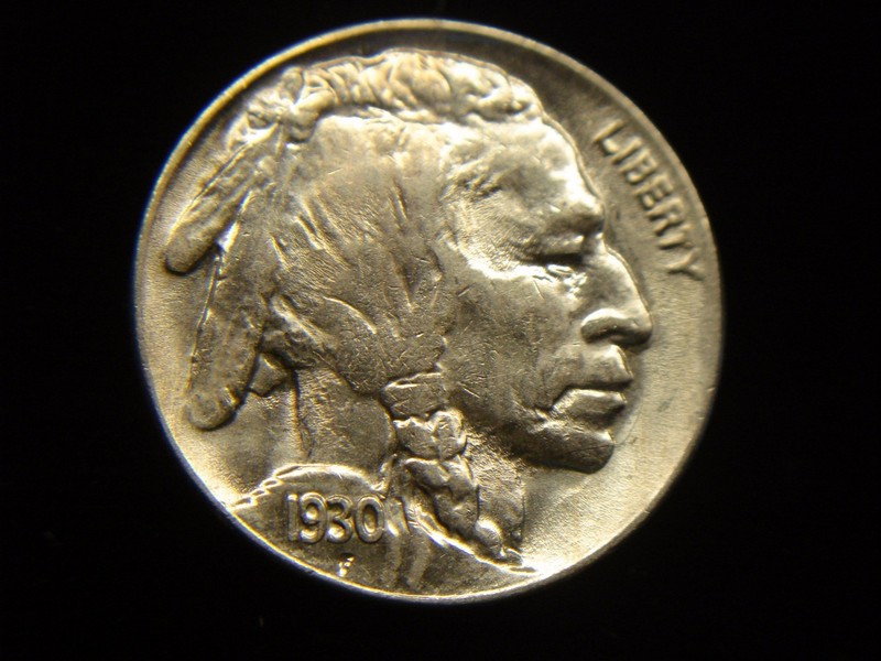 1930 Buffalo Nickel in uncirculated condition with stunning luster