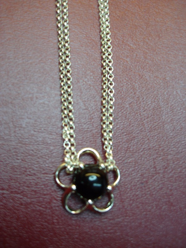 Sterling silver onyx pendant with chain