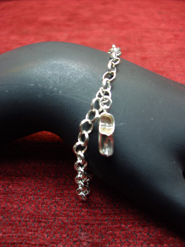 Vintage 835 Sterling Silver Rolo Link Bracelet with Dutch Shoe Charm