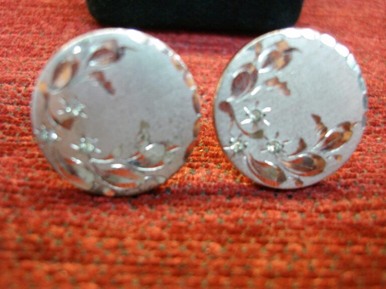 Vintage Anson Sterling Silver Cufflinks with Simulant Diamonds