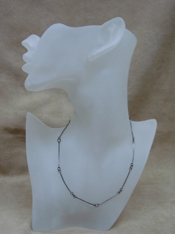Vintage Art Deco Sterling Silver Muff Chain Necklace