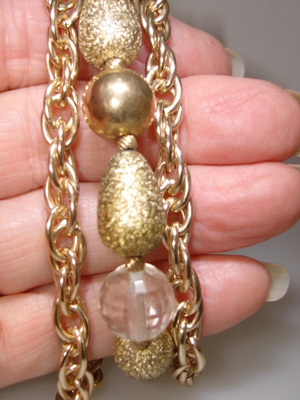 Vintage Coro gold tone three strand bracelet from the 1950s or 1960s