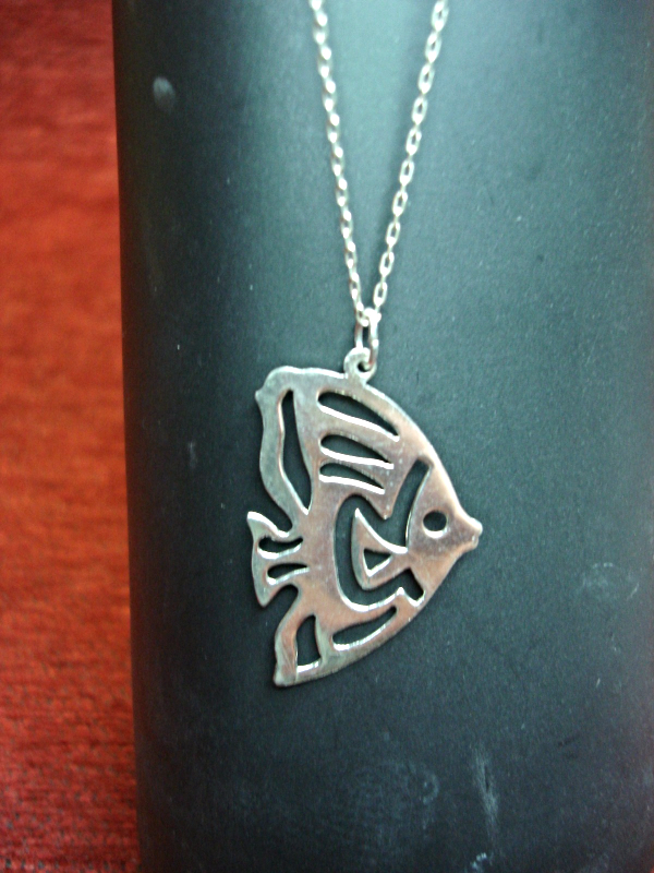 Sterling Silver Angel Fish Pendant with Chain