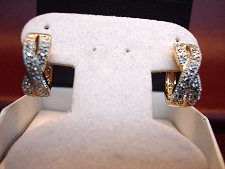 Sterling silver and gold vermeil lever back earrings with silver highlights