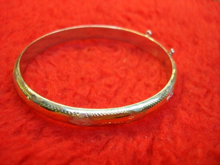 Vintage Sterling Silver & Gold Vermeil Bangle Bracelet