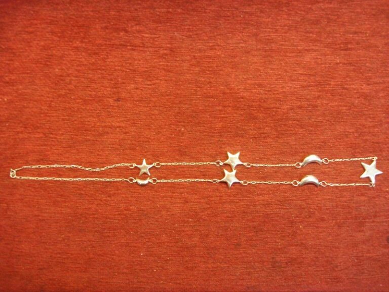 Sterling silver necklace with moons and stars