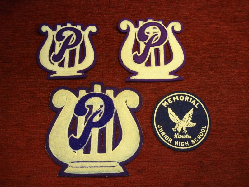 Vintage 1950s Phoenixville Area High School and Memorial Junior High School band patches