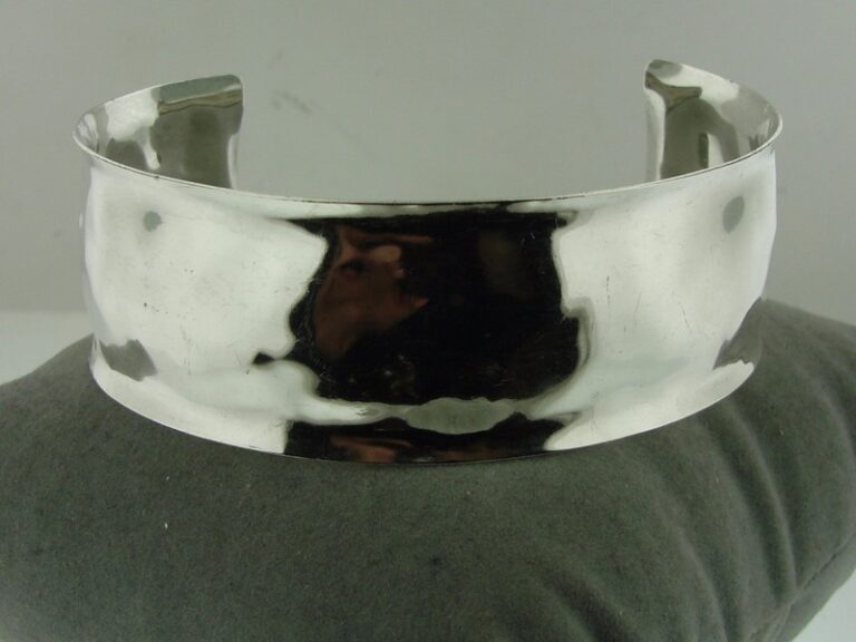 Sterling silver hammered cuff bracelet
