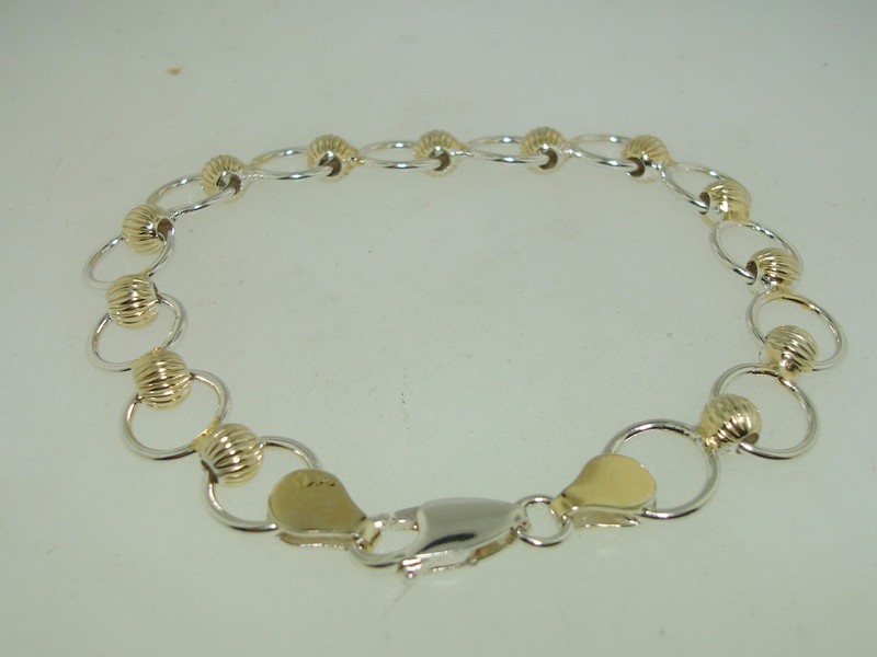Italian 925 sterling silver and gold plated bracelet