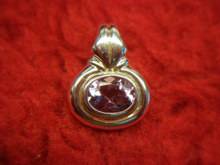 Genuine Amethyst Pendant in Sterling Silver