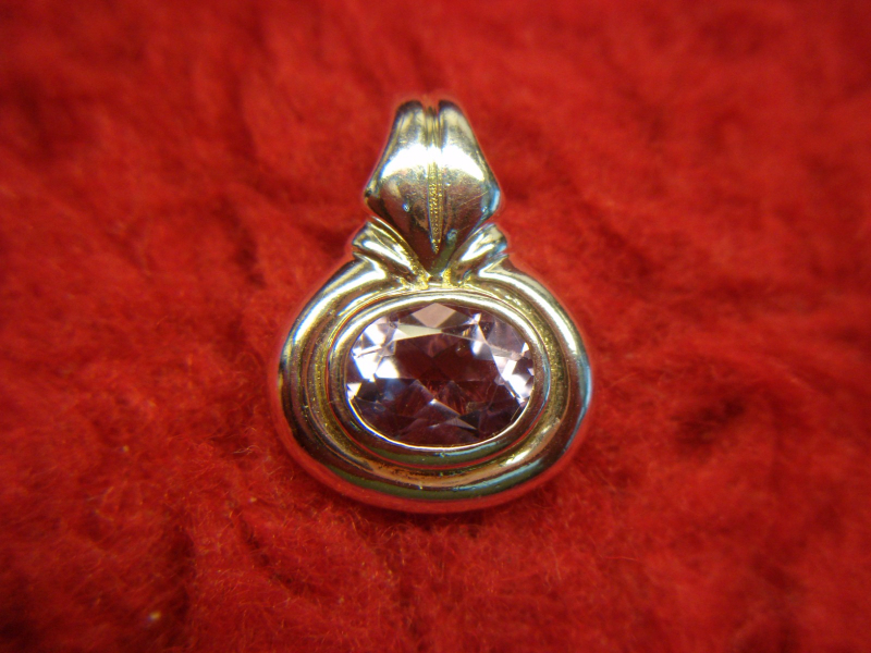 Genuine Amethyst Pendant in Sterling Silver