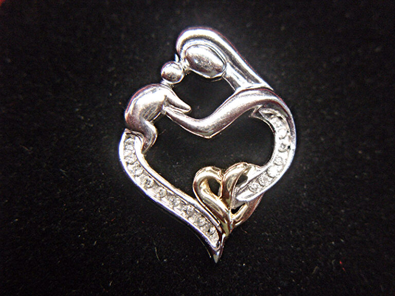 Sterling silver and 14k gold mother and child diamond pendant by Alwand Vahan