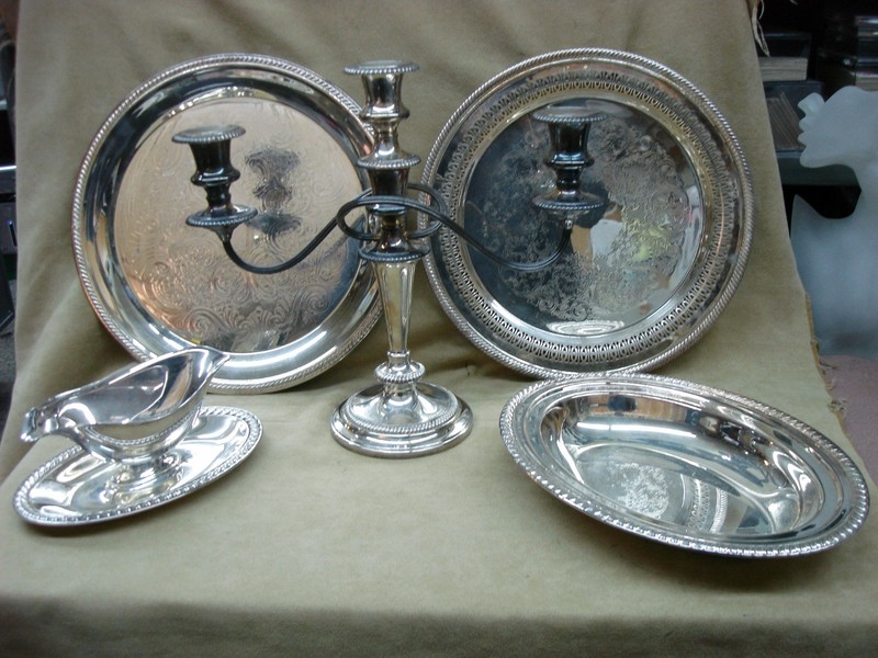 Vintage F.B. Rogers Silverplate Set: Serving Pieces & Candelabra (1960s)