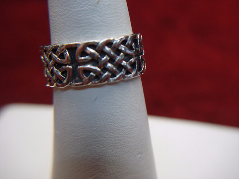 Vintage Sterling Silver Basket Weave Ring, Size 7