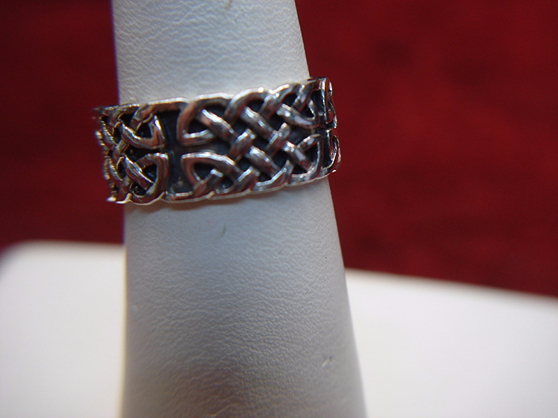 Vintage Sterling Silver Basket Weave Ring, Size 7