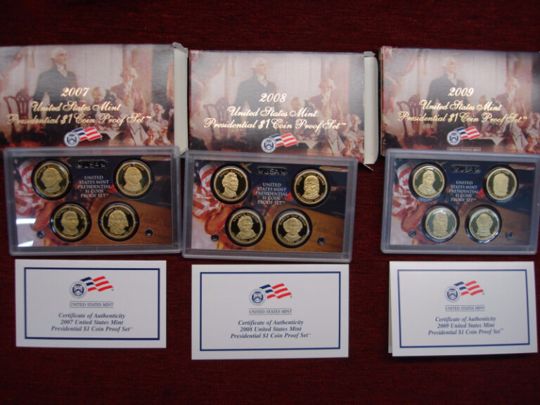 2007-2009 U.S. Presidential $1 Coin Proof Sets