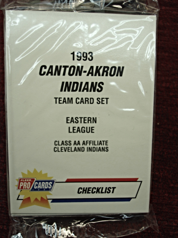 1993 Fleer/Pro Canton-Akron Indians factory sealed baseball card set featuring Manny Ramirez rookie card