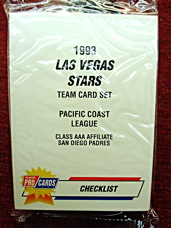 Factory sealed 1993 Fleer/ProCards Minor League Team Set for the Las Vegas Stars, including D.J. Dozier and Tim Worrell.