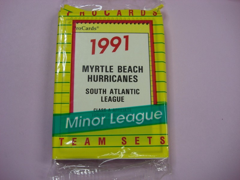 1991 Fleer ProCards Myrtle Beach Hurricanes Team Set with Carlos Delgado rookie card