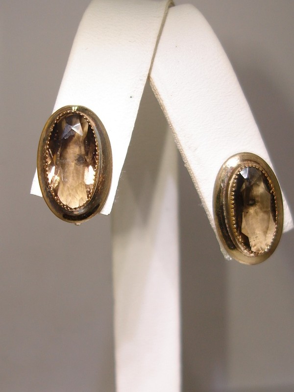Vintage Curtis Creations Smoky Quartz Earrings