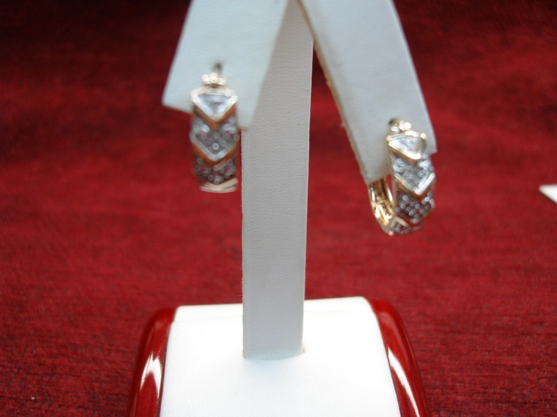 Gold vermeil and diamond accent sterling silver leverback earrings