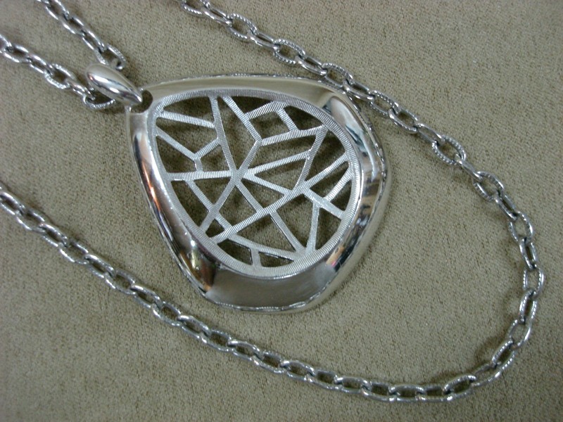 Vintage Trifari Crown Pendant Necklace (1950s-60s)
