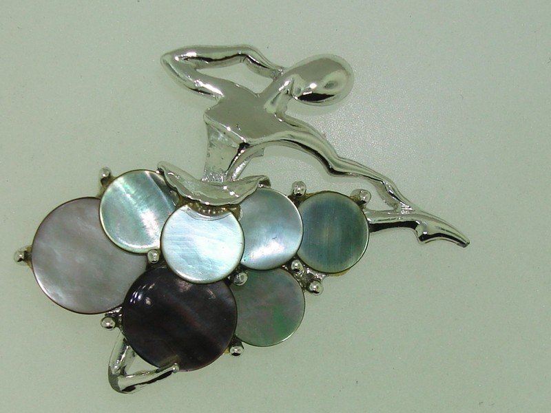 Vintage 1950s iridescent lucite ballerina pin