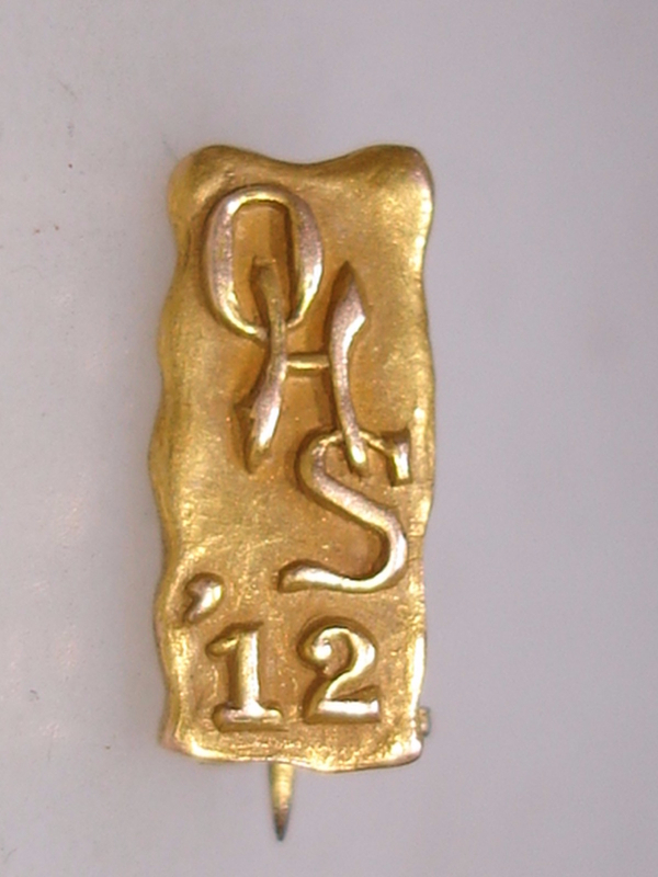 Antique gold high school pin from 1912
