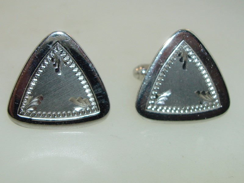 Vintage Sterling Silver Brushed Cufflinks (1960s-70s)