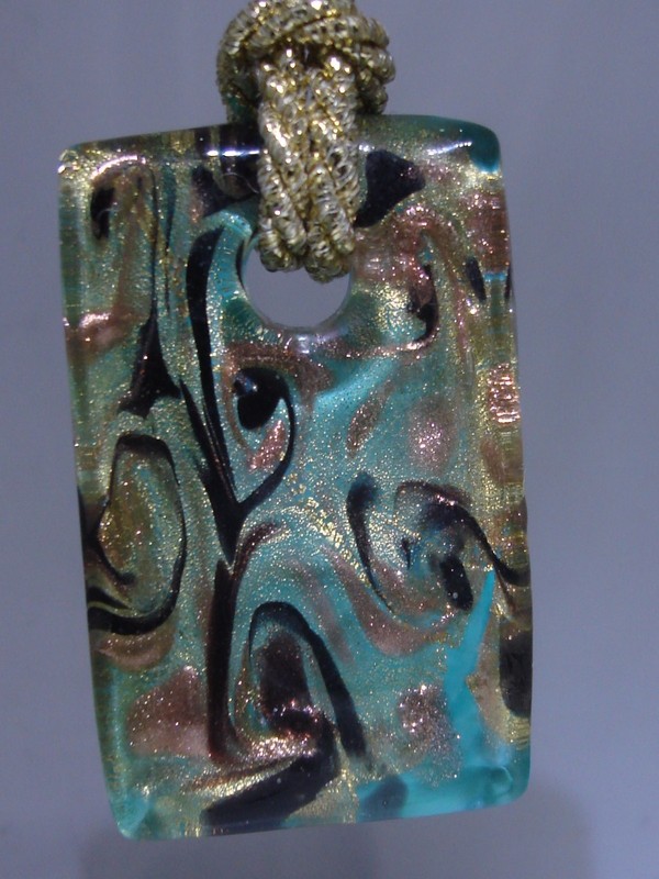 Signed Murano Glass Pendant Necklace