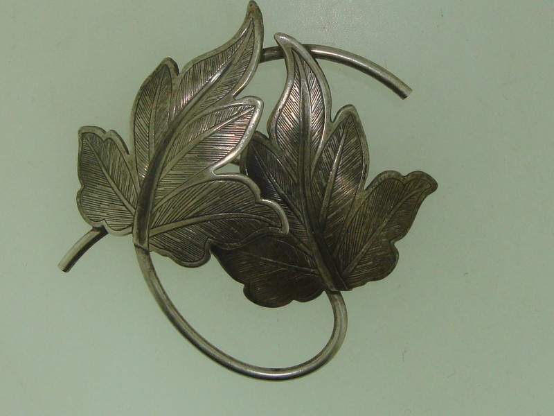 Vintage Sterling Silver Leaf Pin/Brooch by Beau