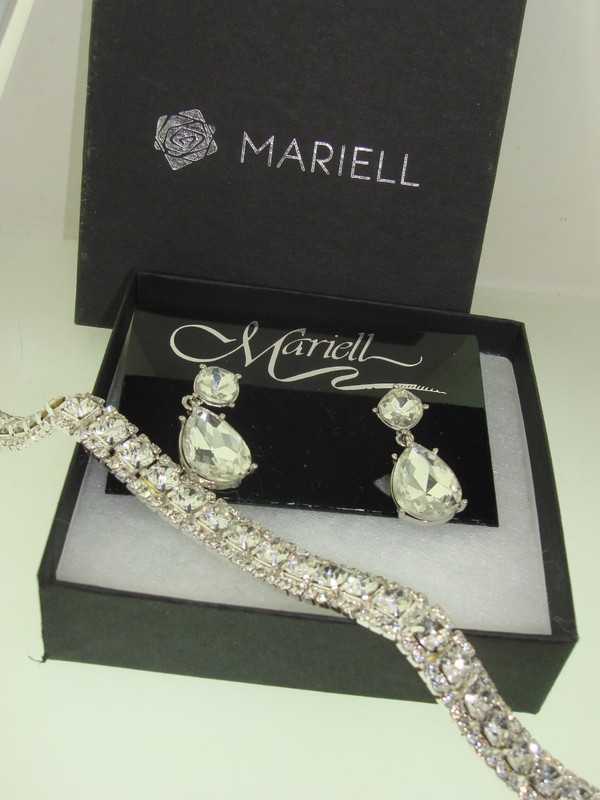 Mariell Cubic Zirconia Bridal Earrings and Bracelet Set