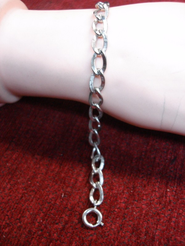 Sterling silver textured link bracelet