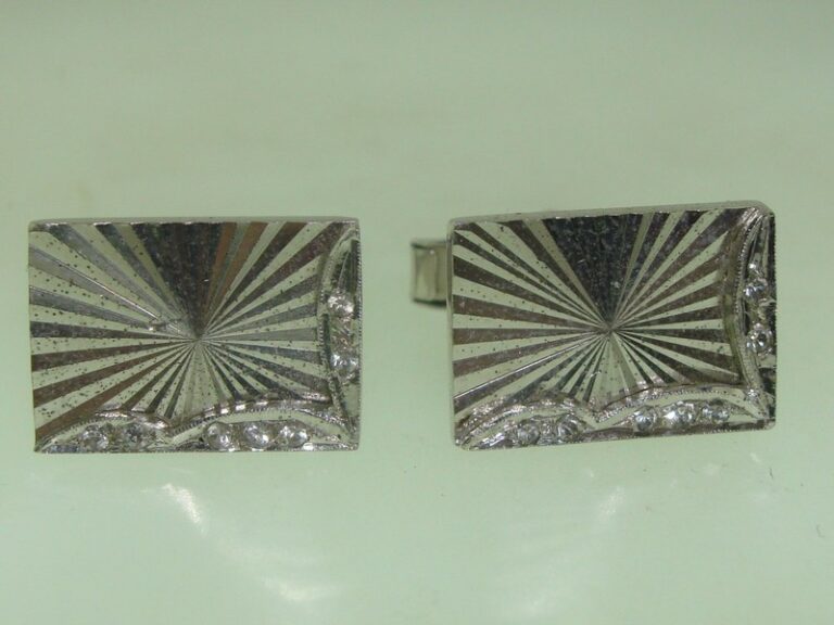 Vintage Mexico Eagle Sterling Silver Cufflinks with Sparkling Quartz