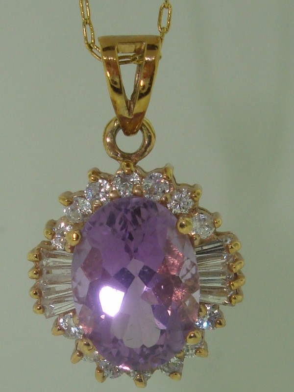 Vermeil Sterling Silver Amethyst Pendant Necklace