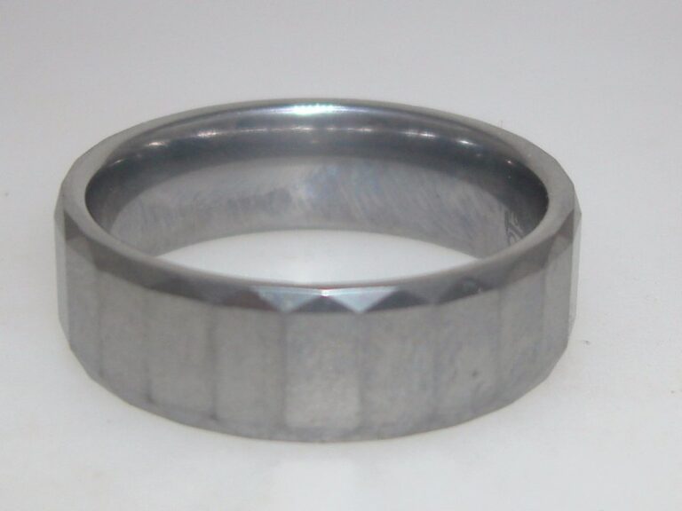 Men's QG Tungsten Carbide Wedding Band, polished and faceted, size 13