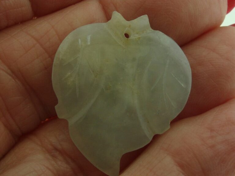 Chinese Jadeite Lotus Blossom Pendant