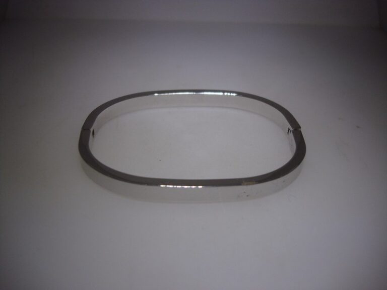 Vintage Crown Trifari silver bangle bracelet, 1950s ultra-modern design
