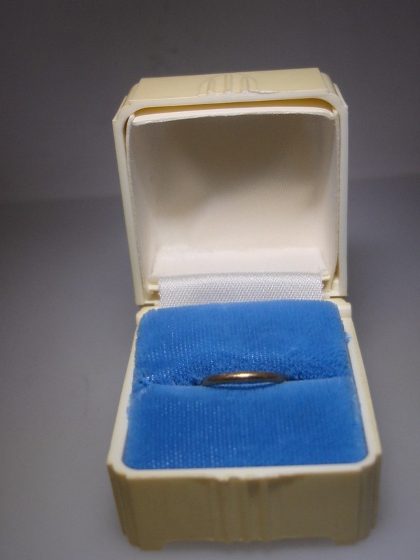 Antique Art Deco Lucite Ring Box with 10K Gold Baby Ring