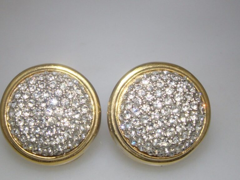 Vintage 1980s gold-tone clip-on earrings with Swarovski crystals