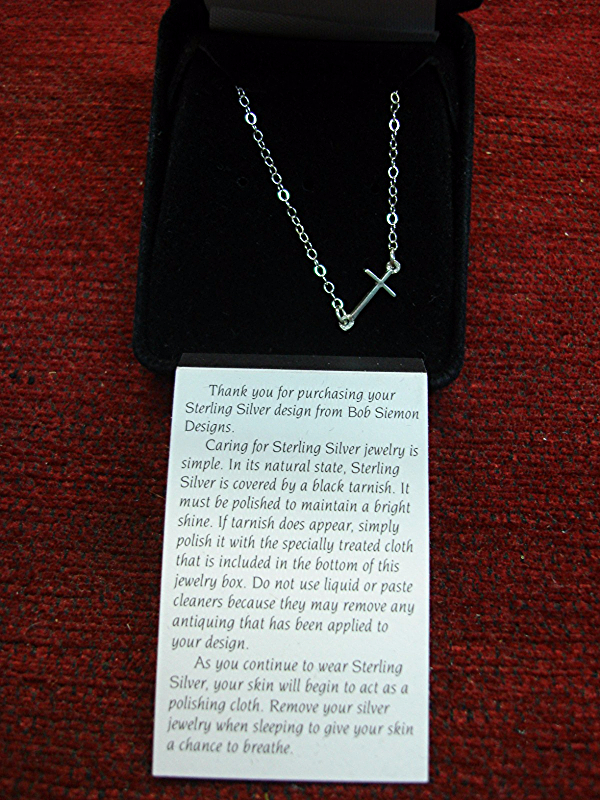 Sterling silver cross chain necklace by Bob Siemon, new in box