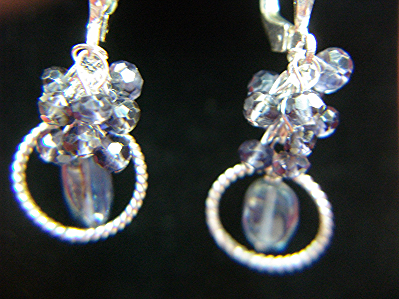 Sterling silver blue topaz dangle earrings