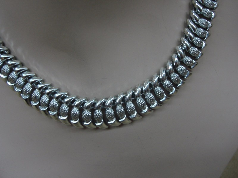 Vintage Coro Pegasus silver choker necklace, 1950s-60s