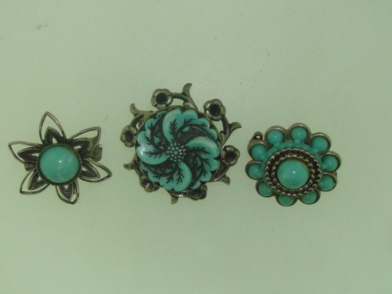 Vintage 1930s-40s Lucite Turquoise Pins